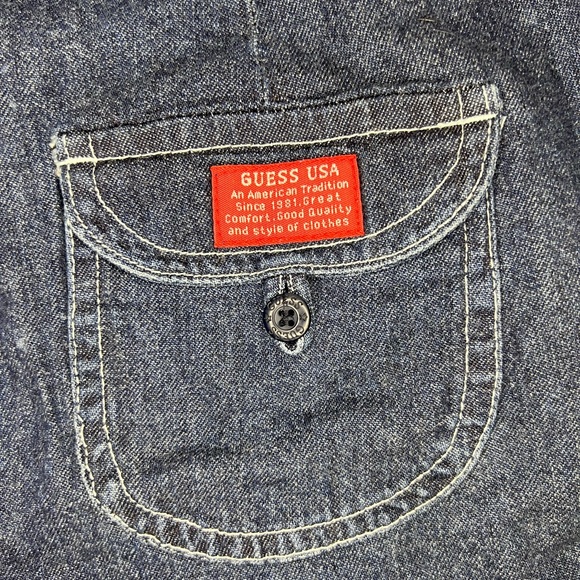 Vintage Y2K GUESS Jeans Shorts Keyhole Tie On Back Made in USA Size 32 - Picture 5 of 6